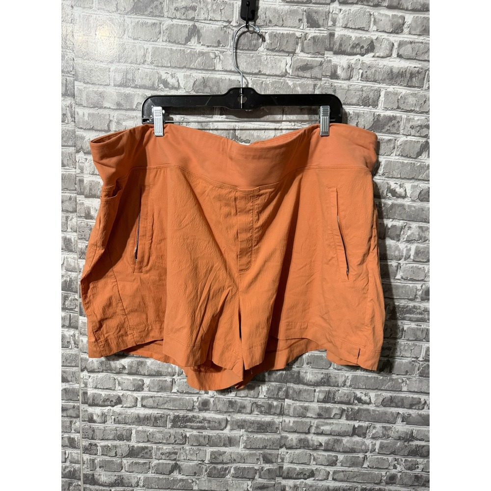 Athleta Trekkie North Short Orange Hiking Outdoor Pockets Plus Size 24